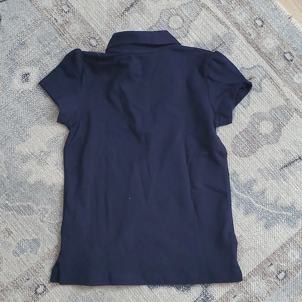 NWT The Children's Place Navy Ruffle Polo Uniform Shirt Sz5T